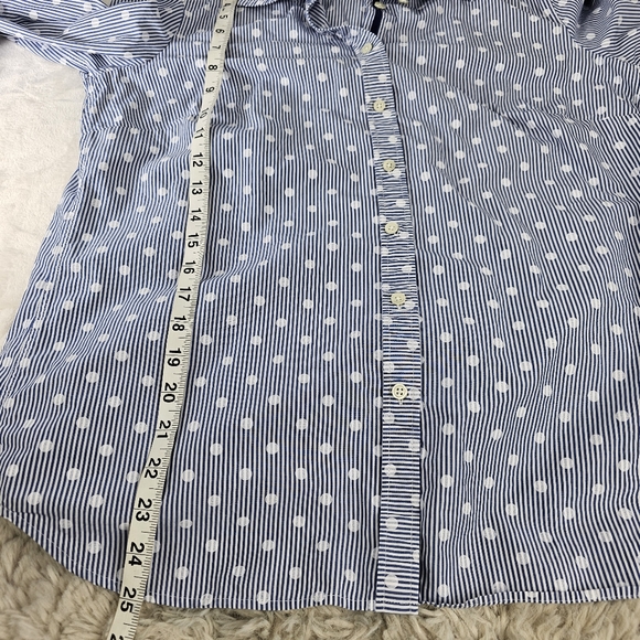 TALBOTS Striped Polka-dot Button-Down Shirt - Picture 10 of 13